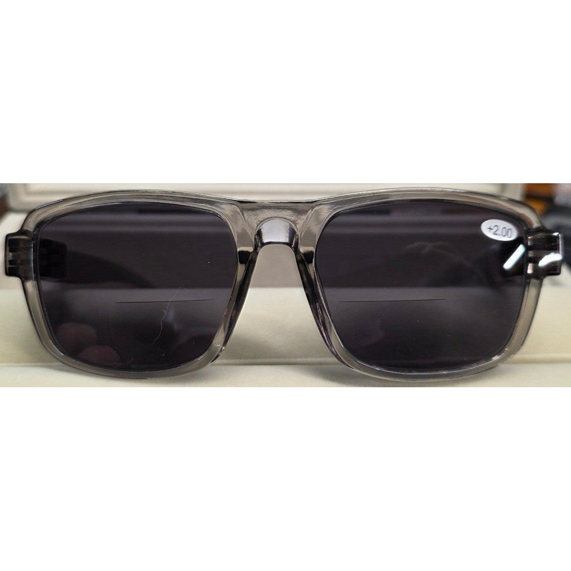 New Bifocal Reading Readers Lenses +2.00 Sun Glasses UV400 Sunglasses Grey