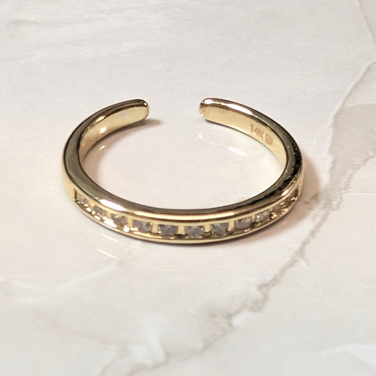 New 14K GF Gold Filled Cubic Zirconia CZs Size 3.25 Band Ring Sparkly Finger Toe