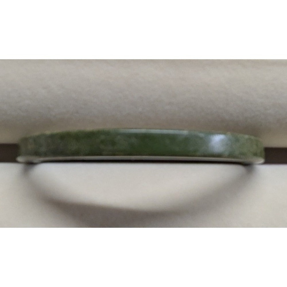 Vintage PLastic Faux Jadeite Bangle Bracelet Green Marble Slim Round Stacking