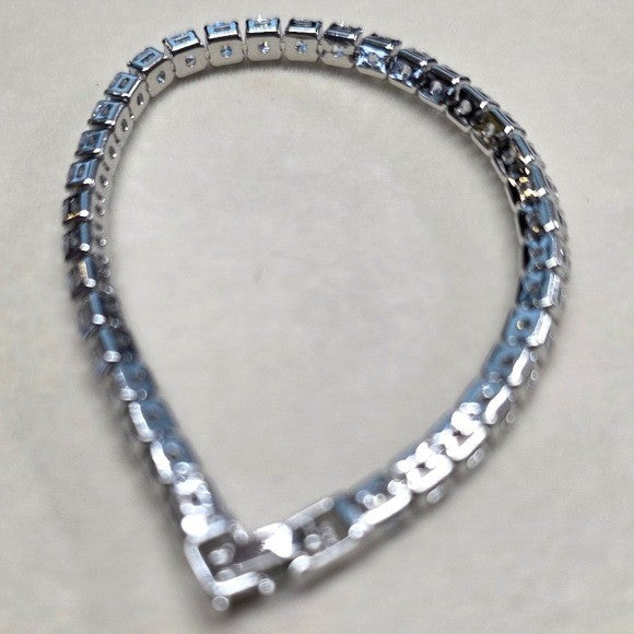 New Tennis Bracelet 7.5 in Silver Plated Round Cut 5A AAAAA CZ Cubic Zirconia