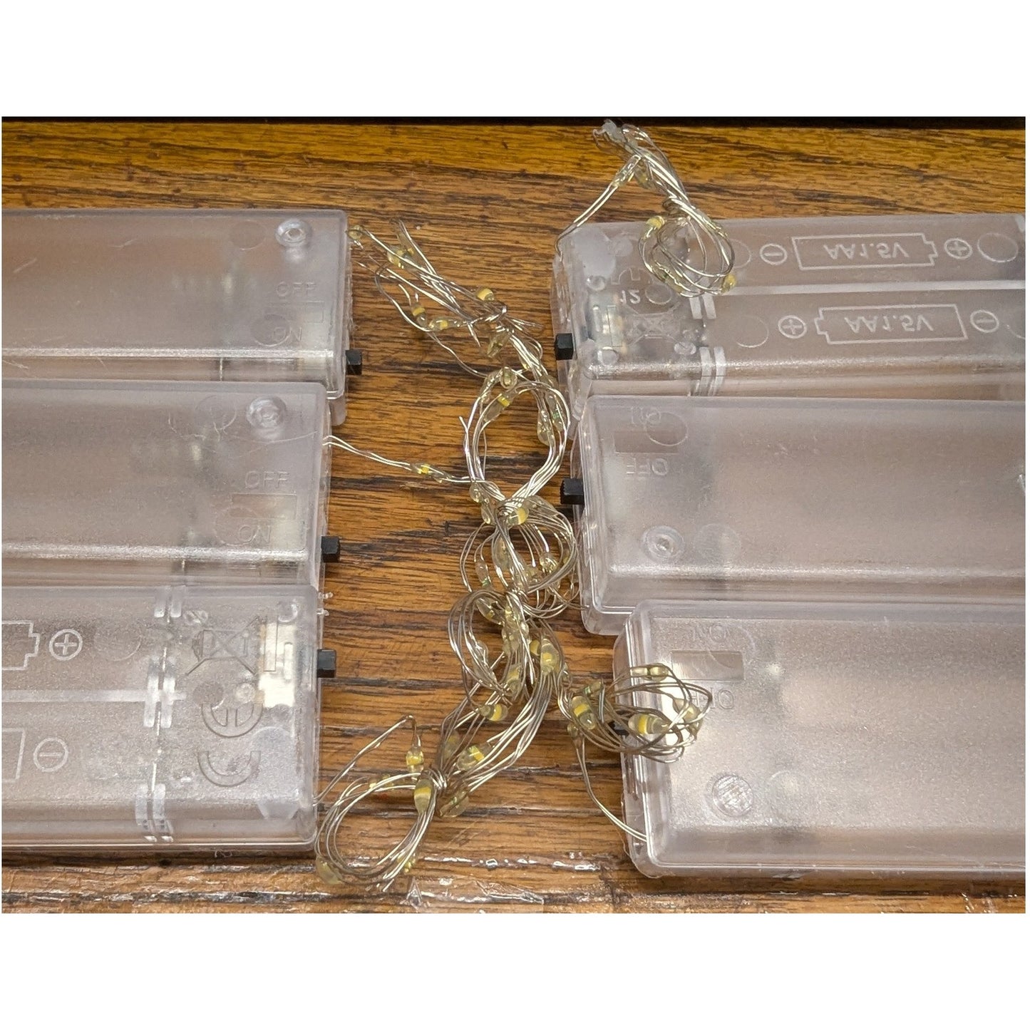 6 New Battery Operated LED Fairy String Lights Set of 6 Clear White AA Battery