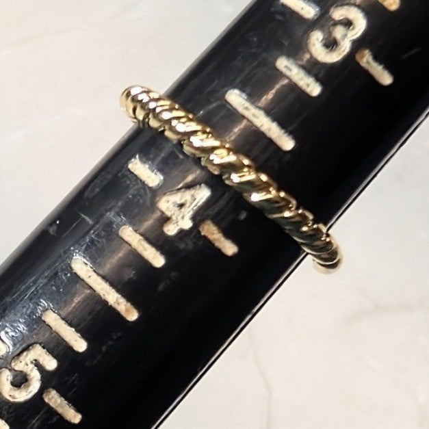 New 14K Gold GF Filled Twisted Rope Open Finger Toe Midi Ring Size 3.75 Stacking