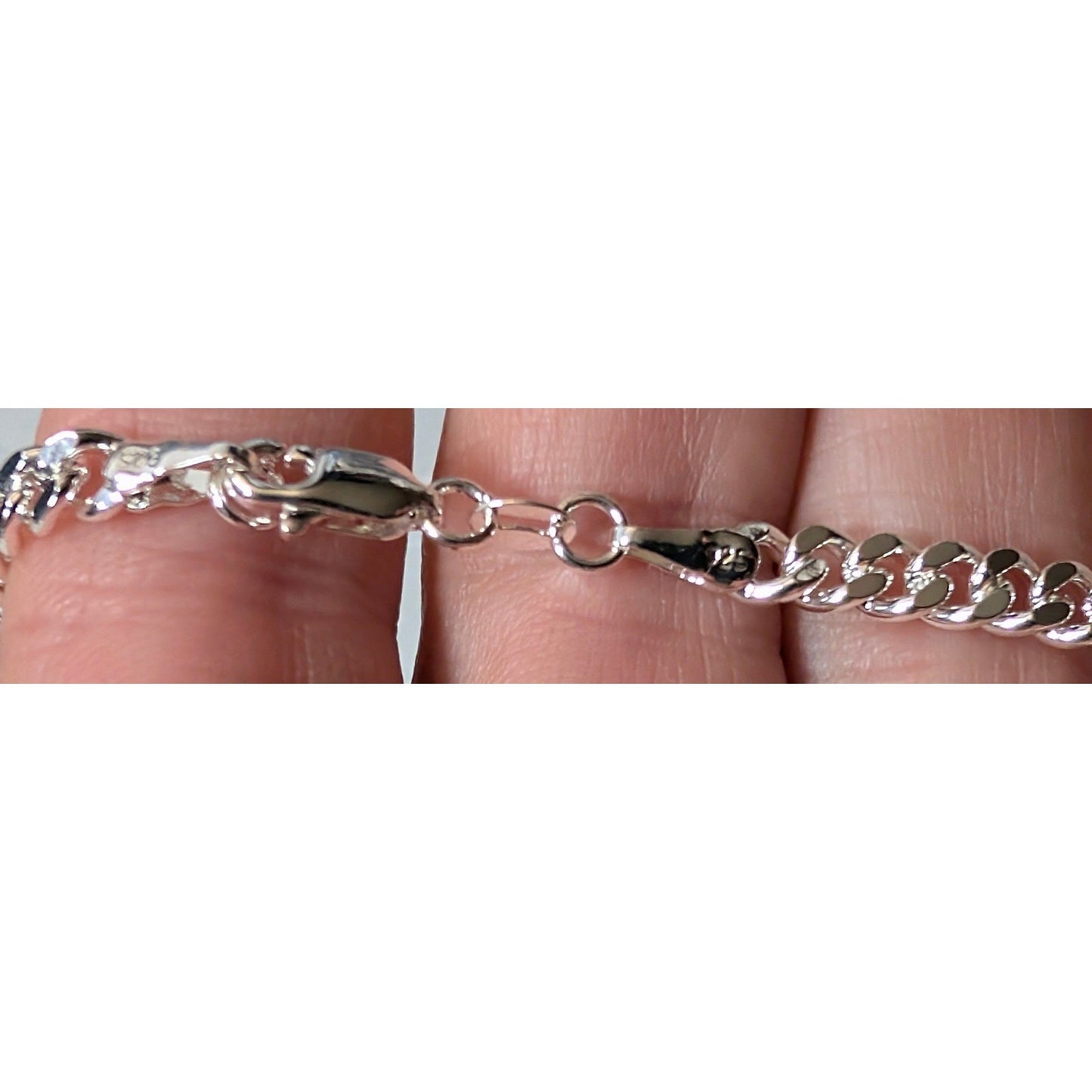 New Sterling Silver 925 Italy Curb Cuban Link Chain Necklace 22 Inch Lobster
