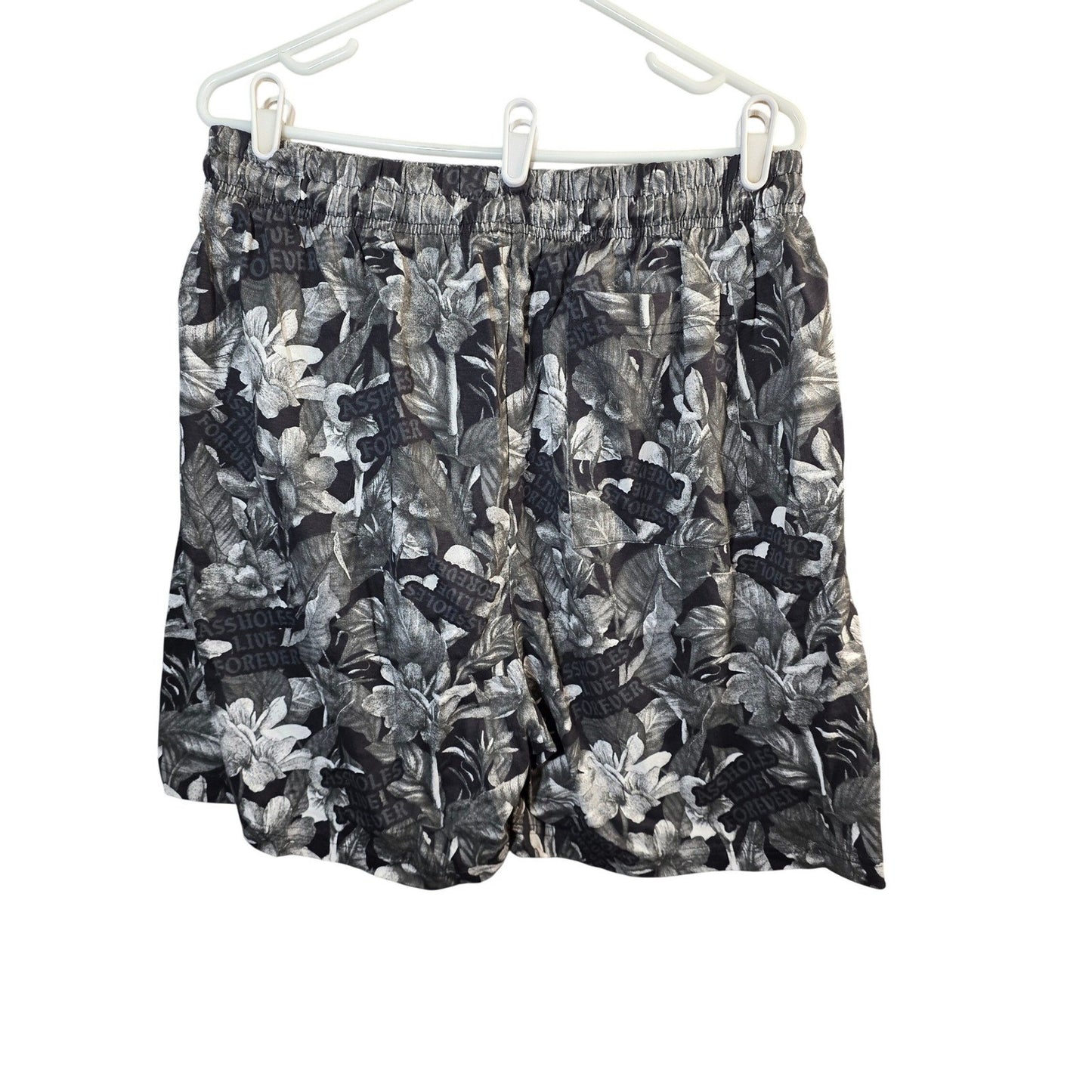 New Live Forever Floral ALF Shorts Big Mens PLus Size XXL Black Pockets