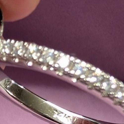 New in Box 14K Gold Radiant Cut Cubic Zirconia Engagement Ring Size 7.25 Pave CZ