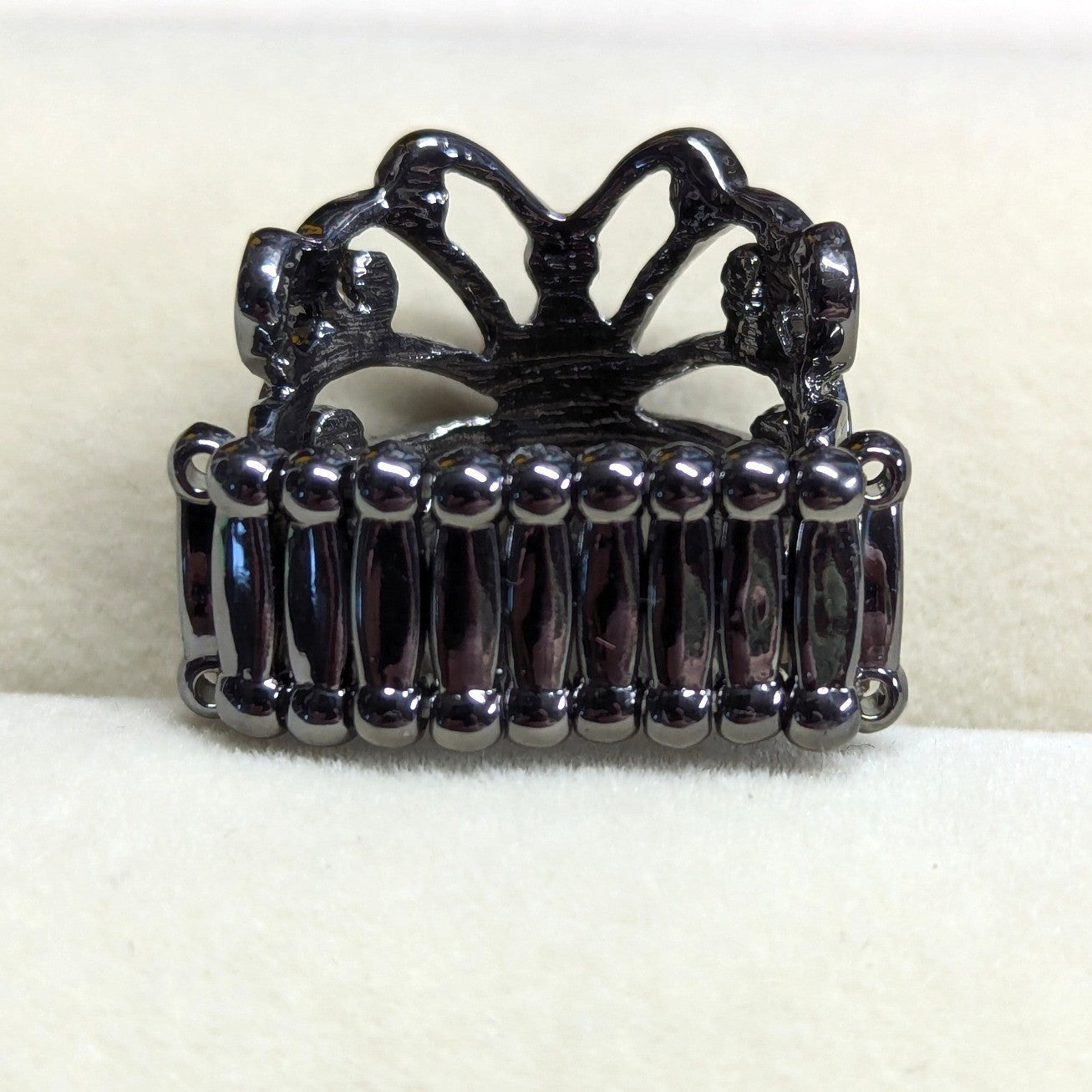 New Butterfly Ring Gunmetal Ornate Filigree Stretch Band Lover Gift Jewelry