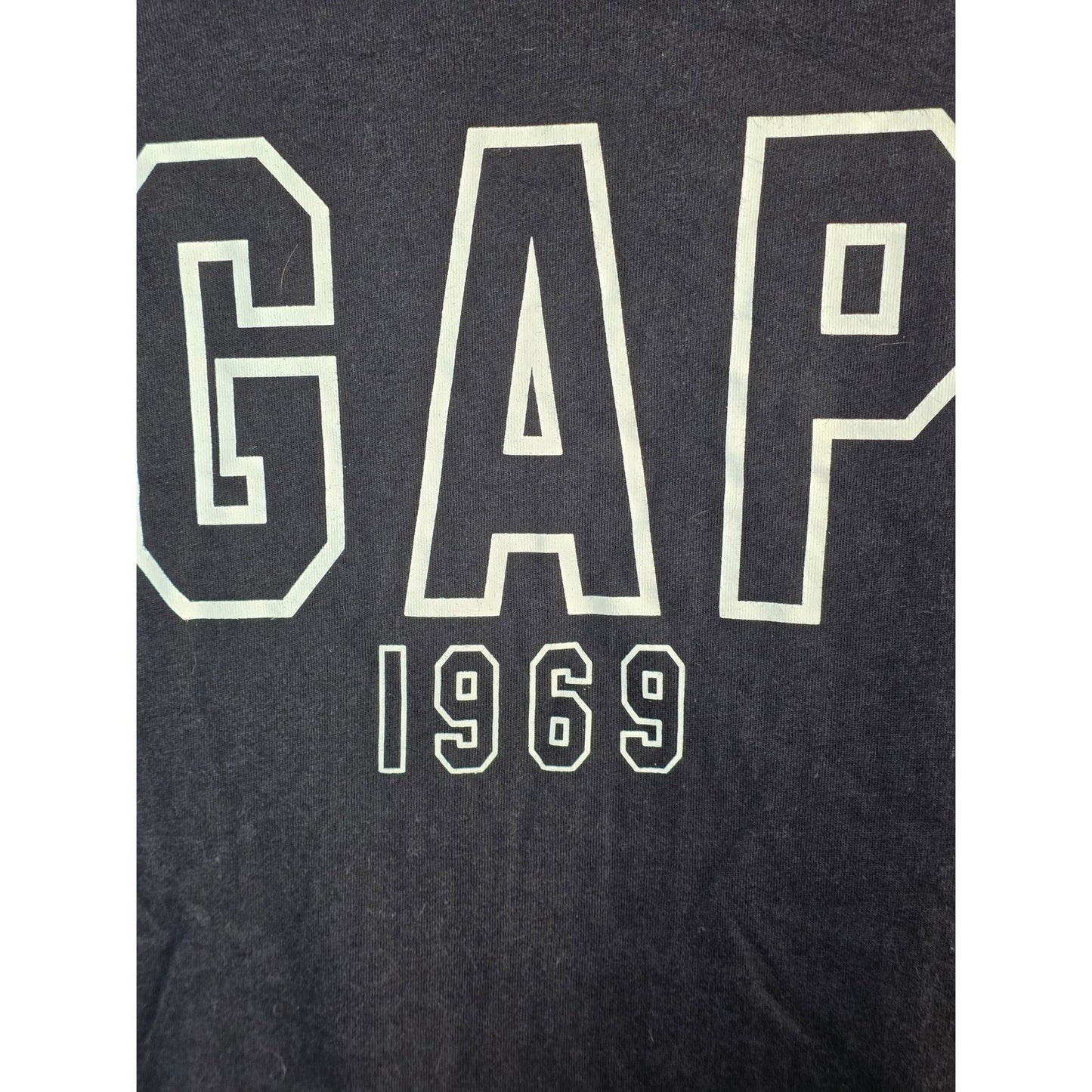 Gap 1969 Logo T Tee Shirt Womens Large Black White Short Sleeve Cotton Crew Neck