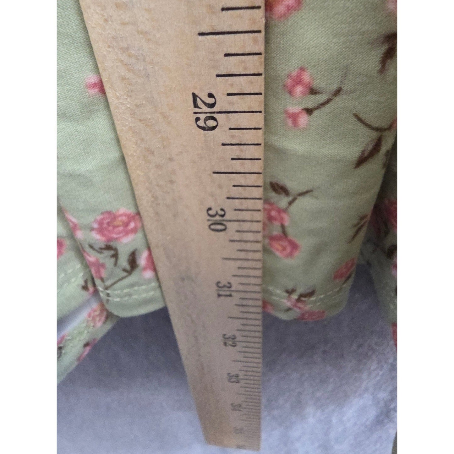 No Boundaries Floral Tiered Faux Wrap Dress Medium M 8 10 Green Pink Peach Soft