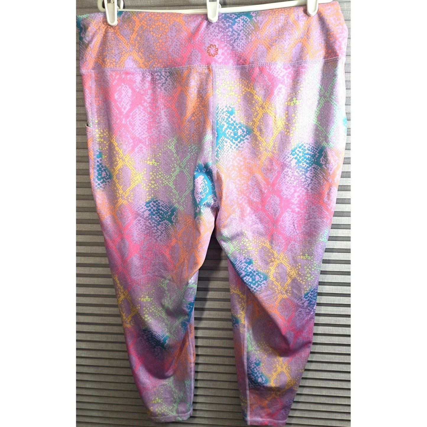 Pro Player Leggings Plus Size 2X XX Neon Orange PInk Purple Teal Green Snake