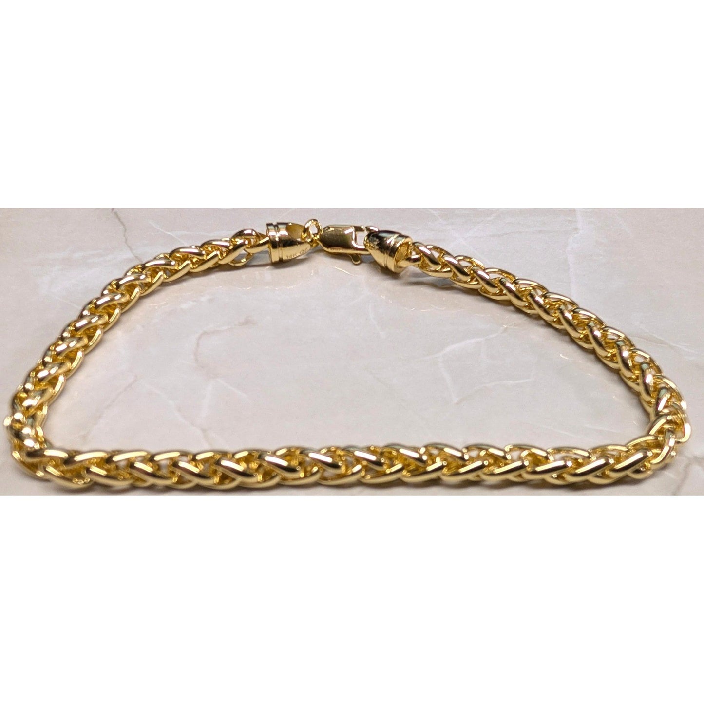 New 14K GF Gold Filled Wheat Chain Bracelet 7.25" Franco Link Lobster Claw Clasp