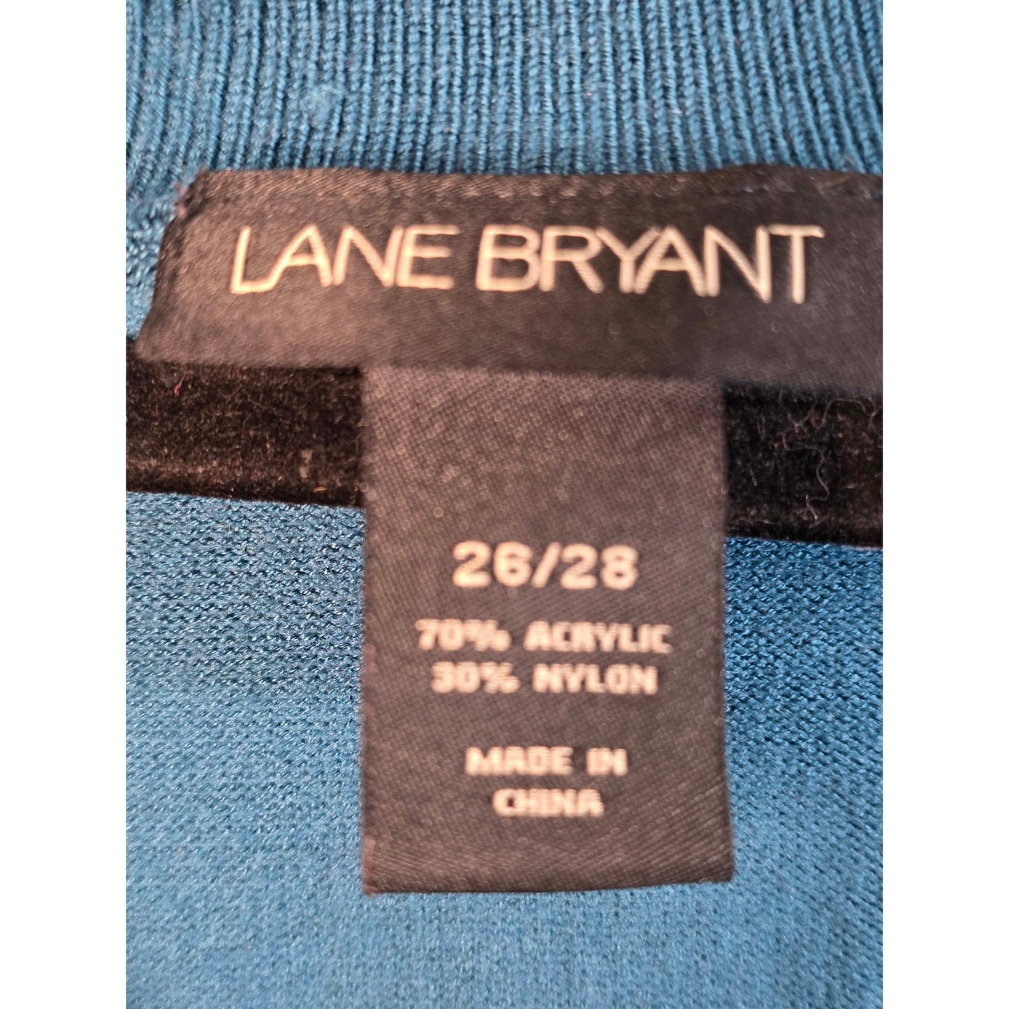 Lane Bryant Sweater Vest Womens 26/28 Teal Cowl Neck Sleeveless Belted Knit