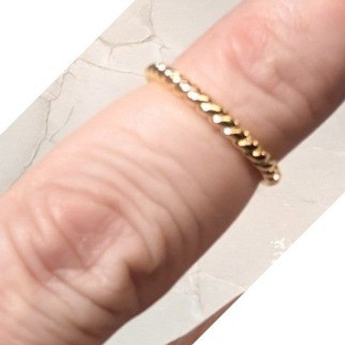 New 14K Gold GF Filled Twisted Rope Open Finger Toe Midi Ring Size 3.75 Stacking
