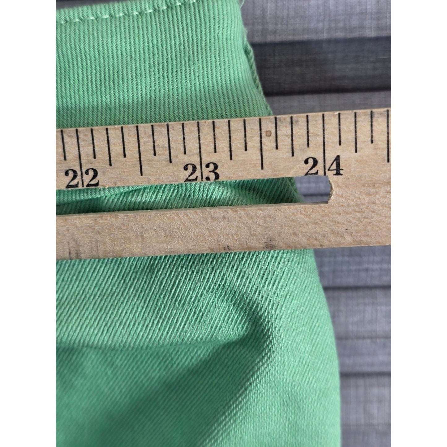 Woman Within Straight Leg jeans Pants Plus Size 26W 26 W Green Stretch Denim Zip