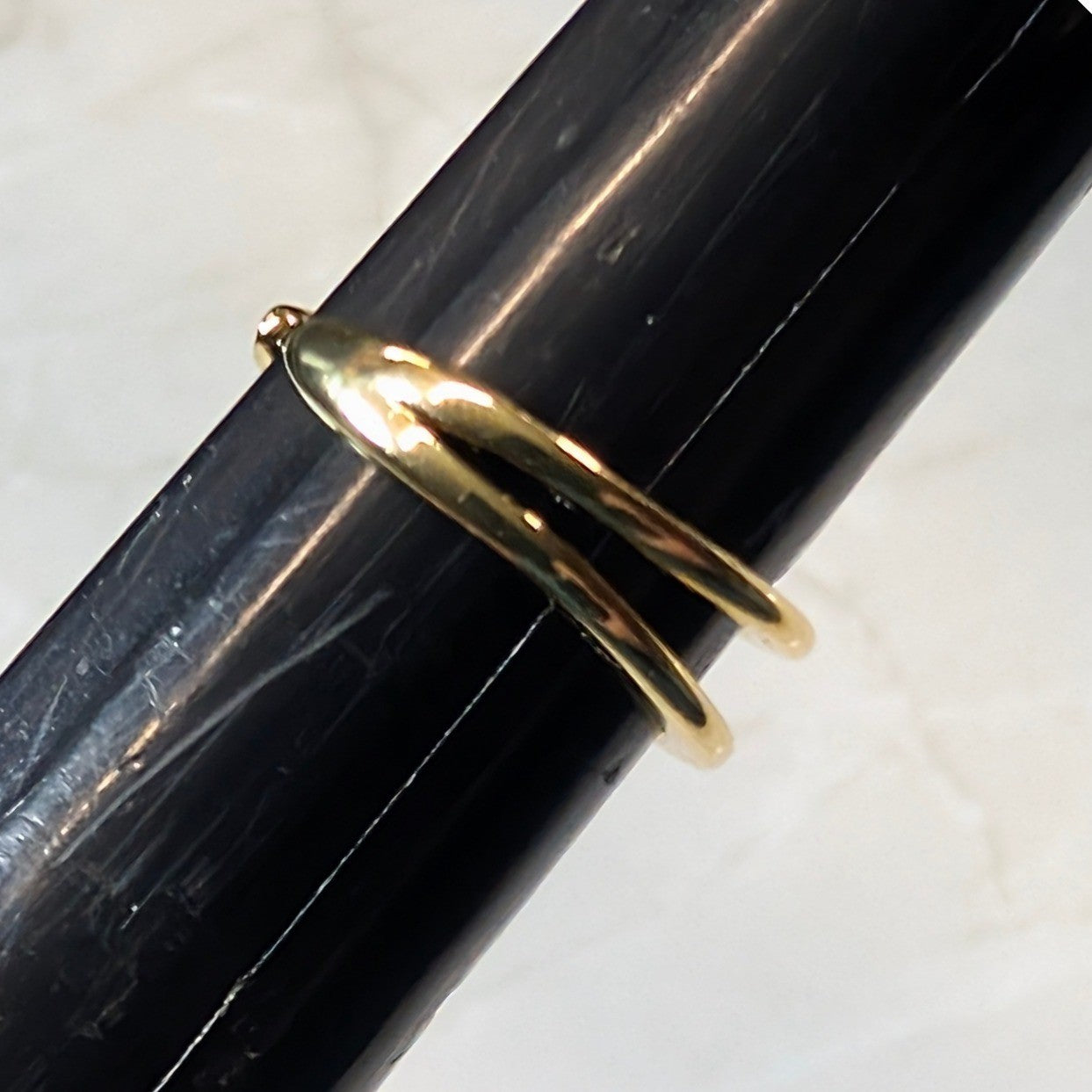 New 14K GF Gold Filled Double Band Open Cuff Ring Size 4 Minimalist