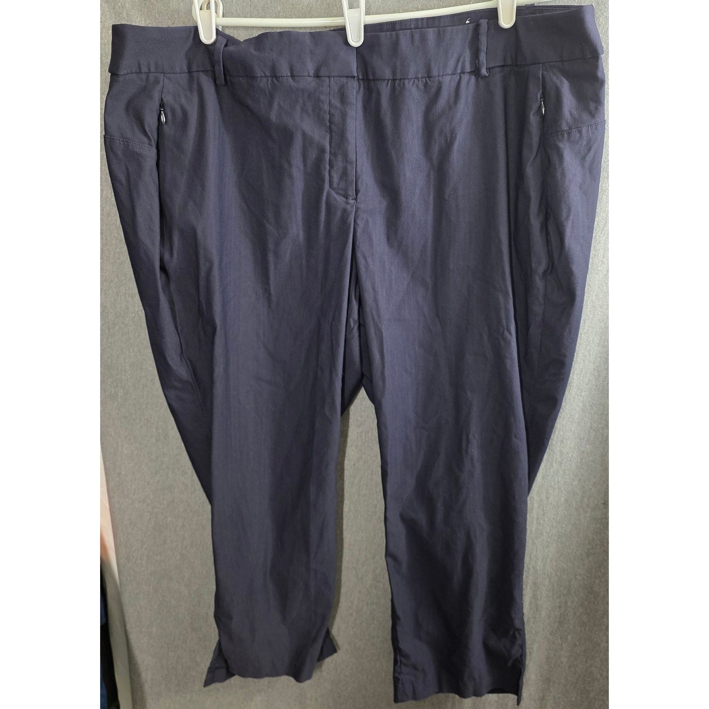 Lane Bryant Capris Cropped Pants Plus Size 28P 28 P Petite Blue Stretch Pockets