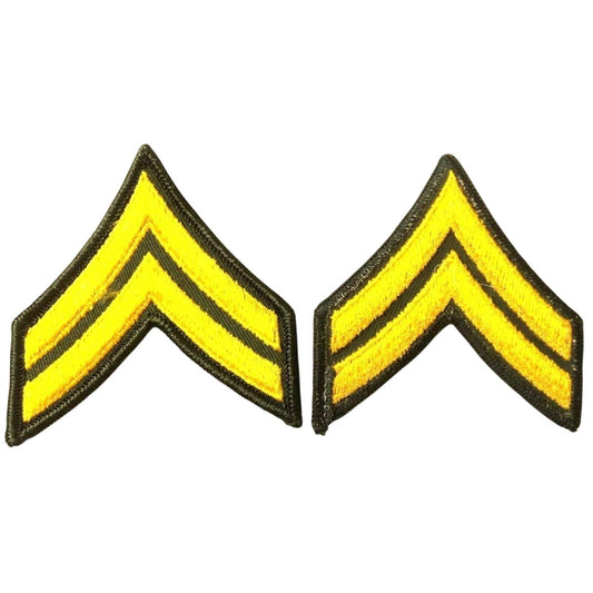 Lot of 6 US Army E4 Corporal Patches Military Insignia Embroidered Shoulder Rank