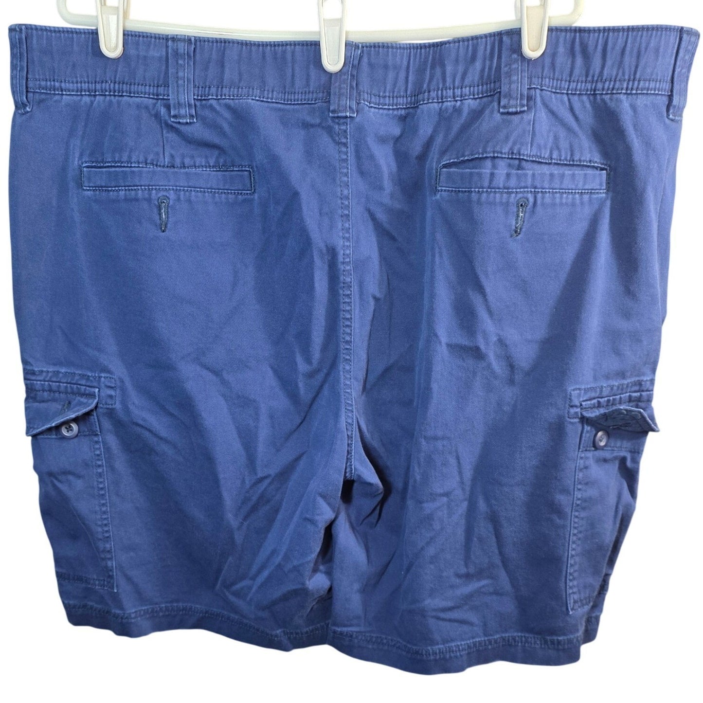 St John's Bay Cargo Shorts Big Mens Plus Size 44 Blue Comfort Stretch Waist