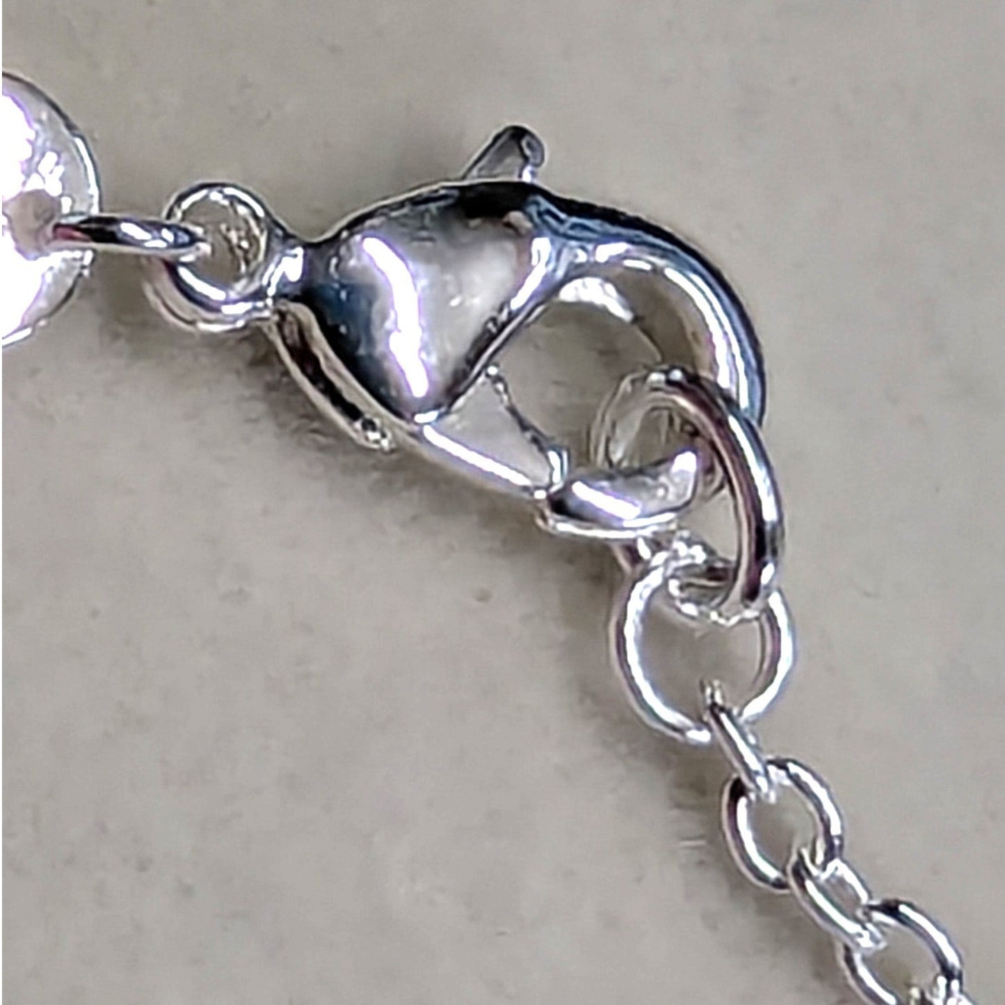 Vintage CW Sterling Silver Rolo Link Chain Necklace 18 Inch Necklace Womens Kids