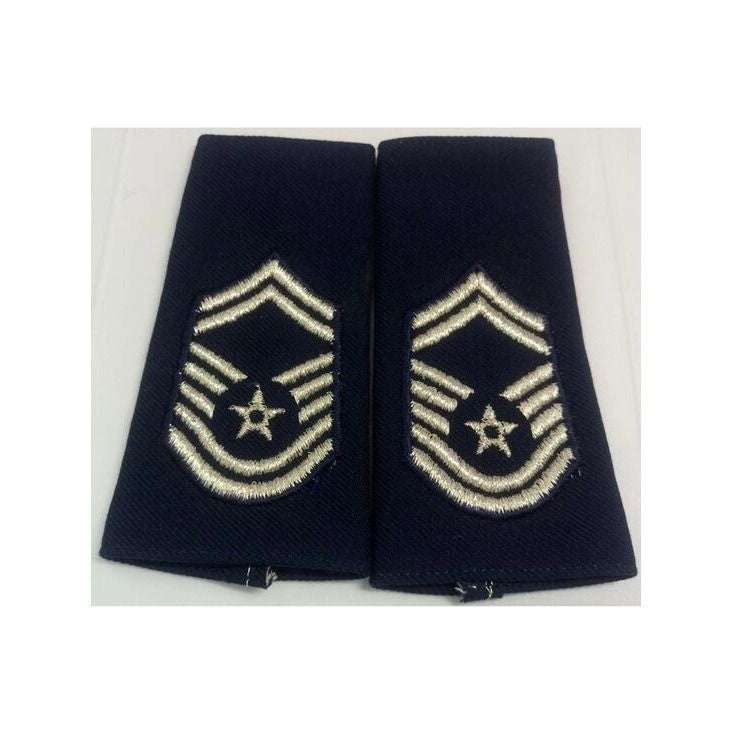 Lot of 2 New US Air Force Senior Master Sergeant Shoulder Marks Small Blue Rank