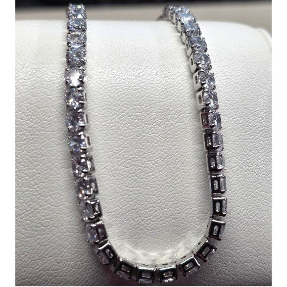 New Tennis Bracelet 7.5 in Silver Plated Round Cut 5A AAAAA CZ Cubic Zirconia