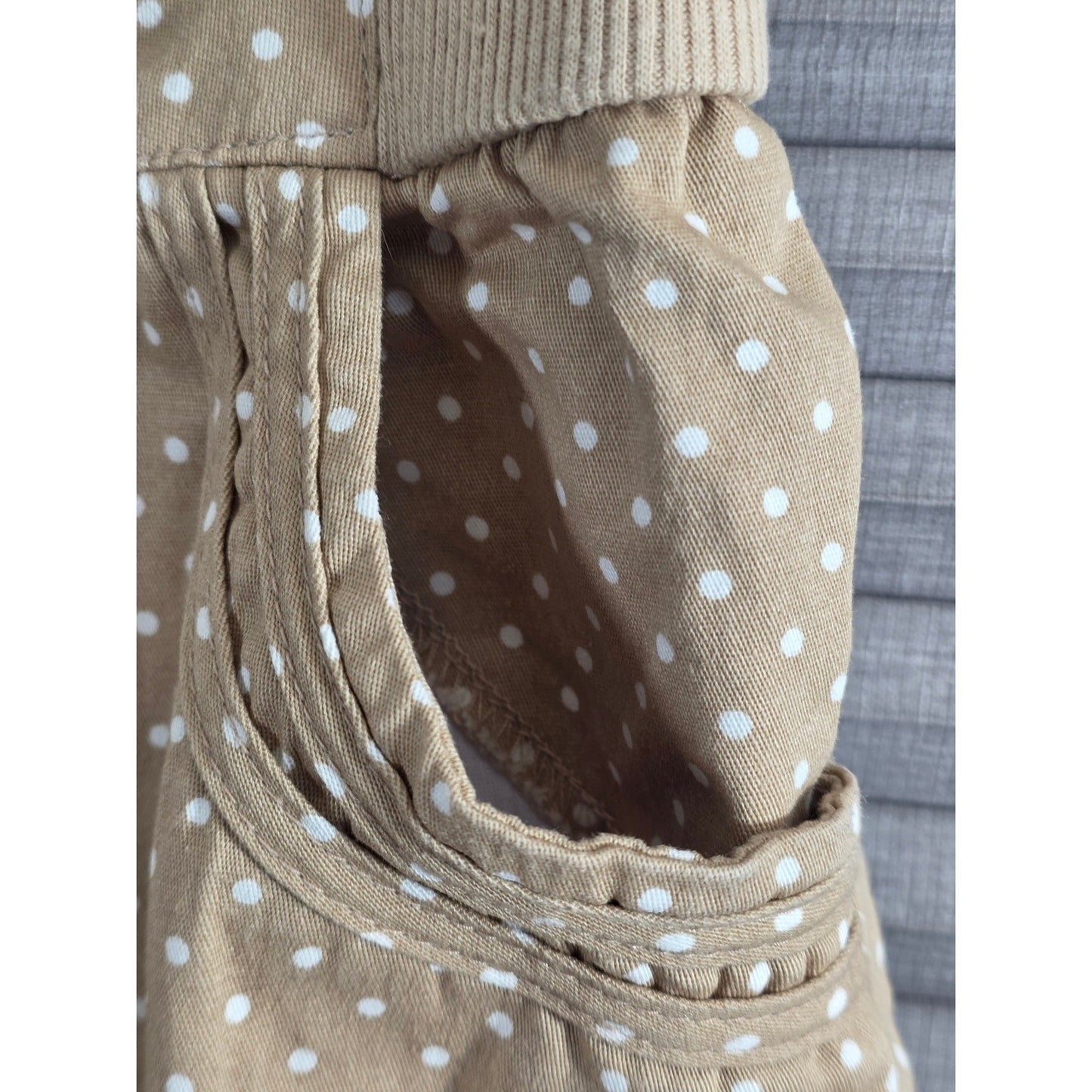 Woman Within Polka Dot Capris Plus Size 20W 20 W Tan Khaki White Cropped Pants