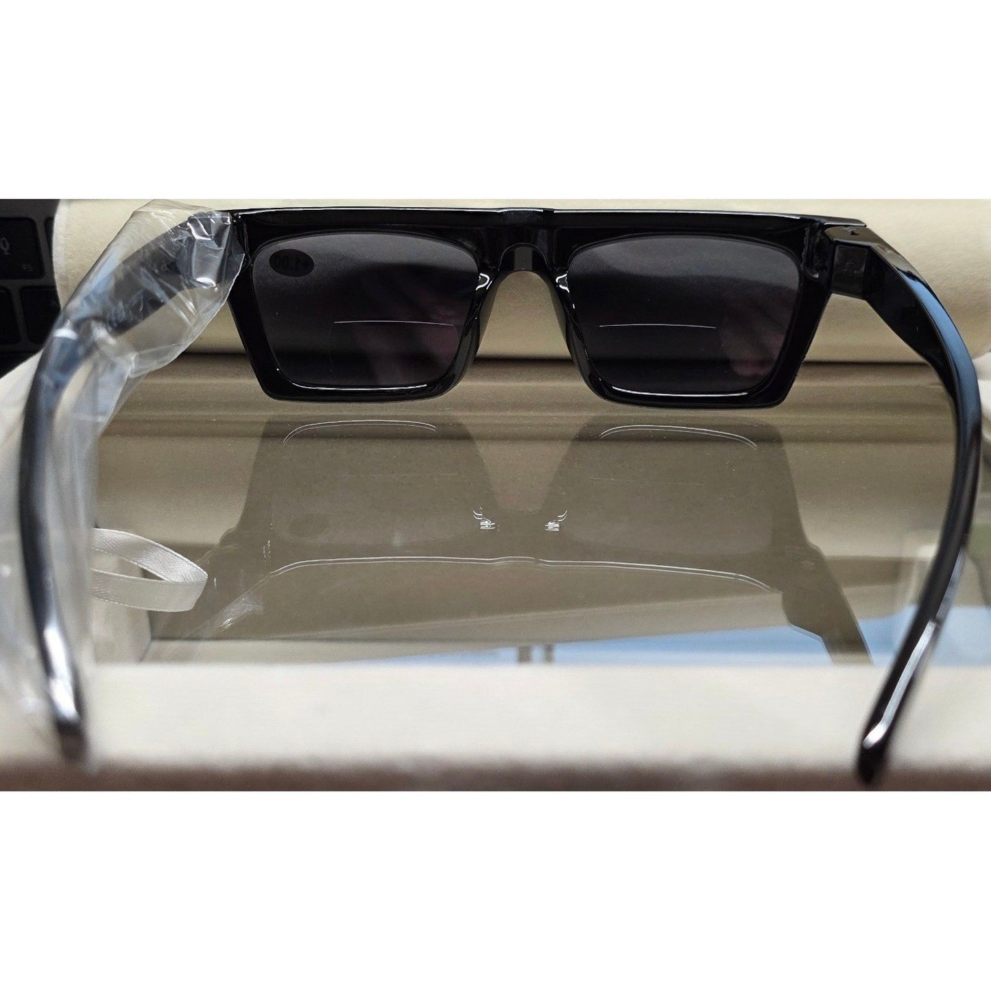 New Bifocal Reading Readers Lenses +1.00 Glasses UV400 Sunglasses Black Square