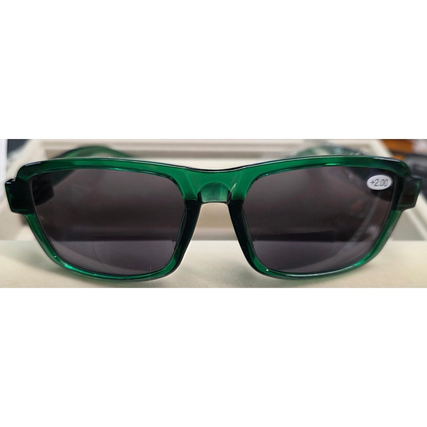 New Bifocal Reading Readers Lenses +2.00 Sun Glasses UV400 Sunglasses Green