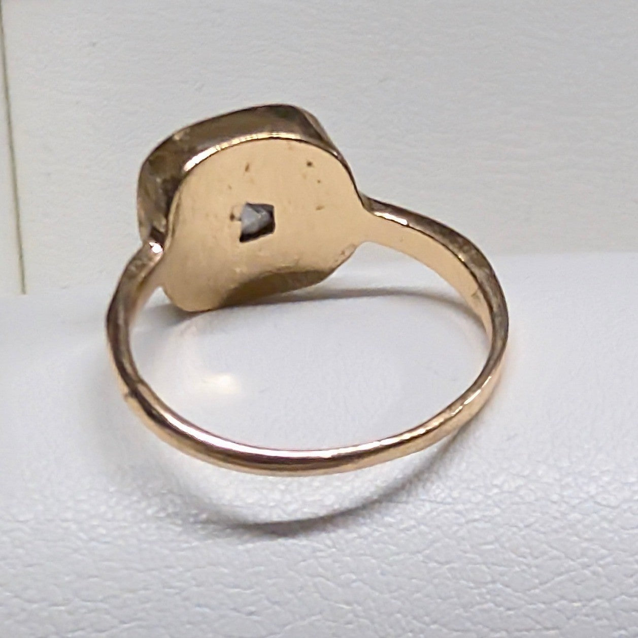 New Cushion Cut Crystal Cocktail Ring Size 8.5 Gold Tone Statement Square