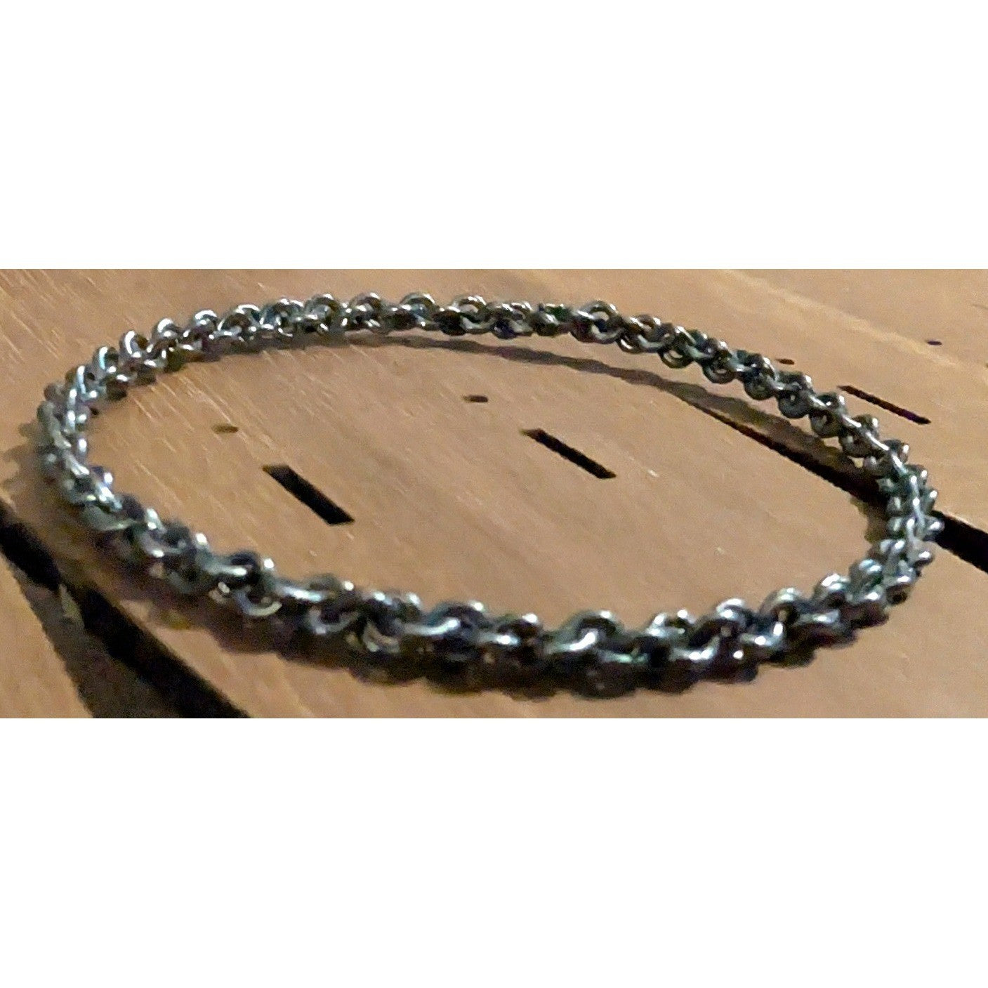 Rolo Solid Chain Bangle Bracelet Dark Silver Tone Link Classic Magnetic Stack