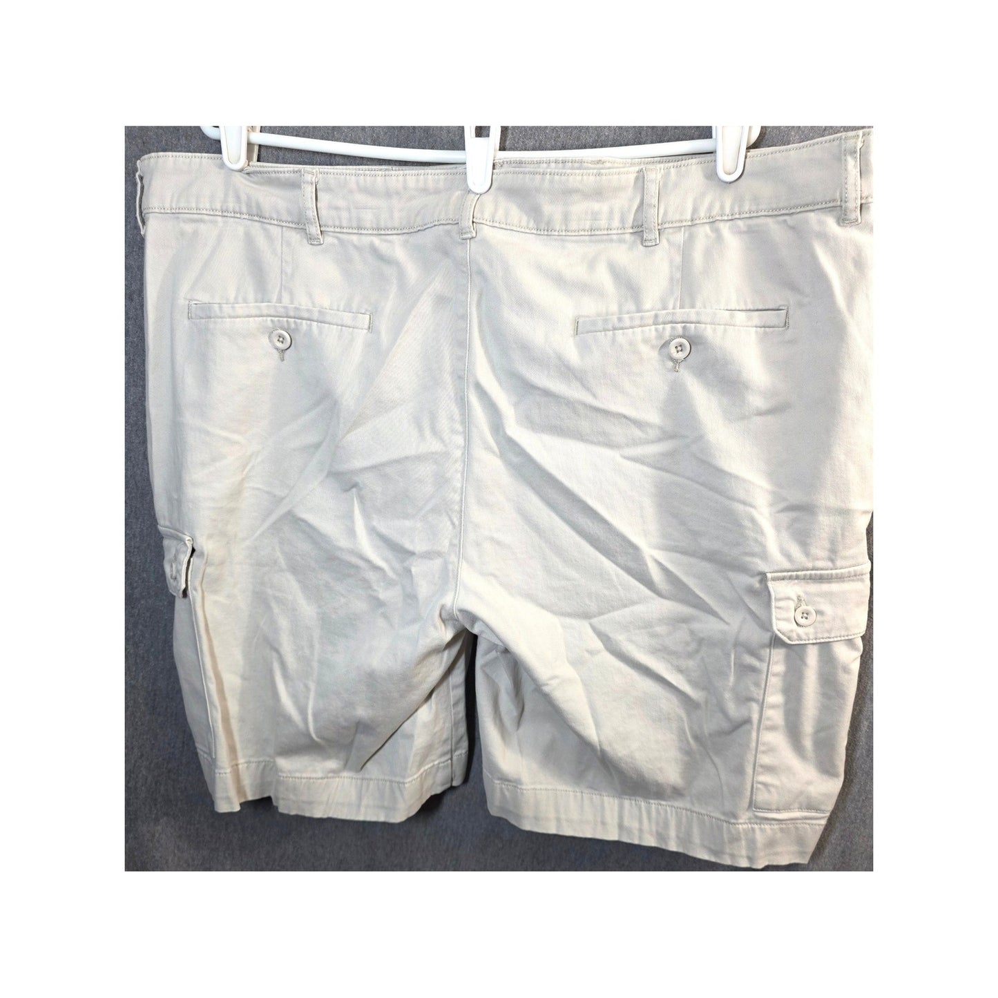 St Johns Bay Cargo Shorts Big Mens Plus Size 42 Beige Pockets Khaki Stretch
