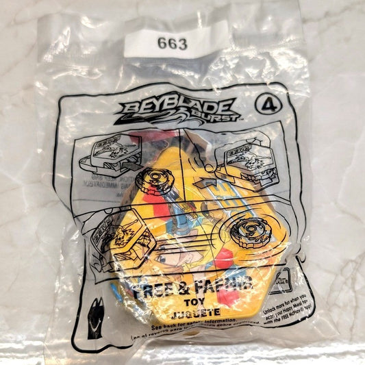 New McDonalds Beyblade Burst # 4 Happy Meal Toy Kids Yellow Free & Fafnir 2020