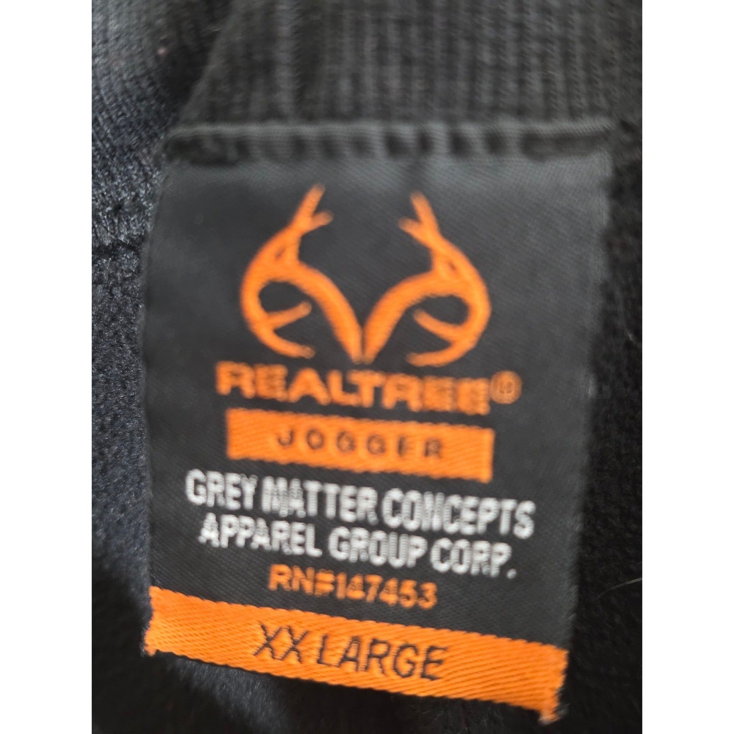 Realtree Jogger Big Mens PLus Size XX Large 2XL 2X Black Zipper Pockets Pockets