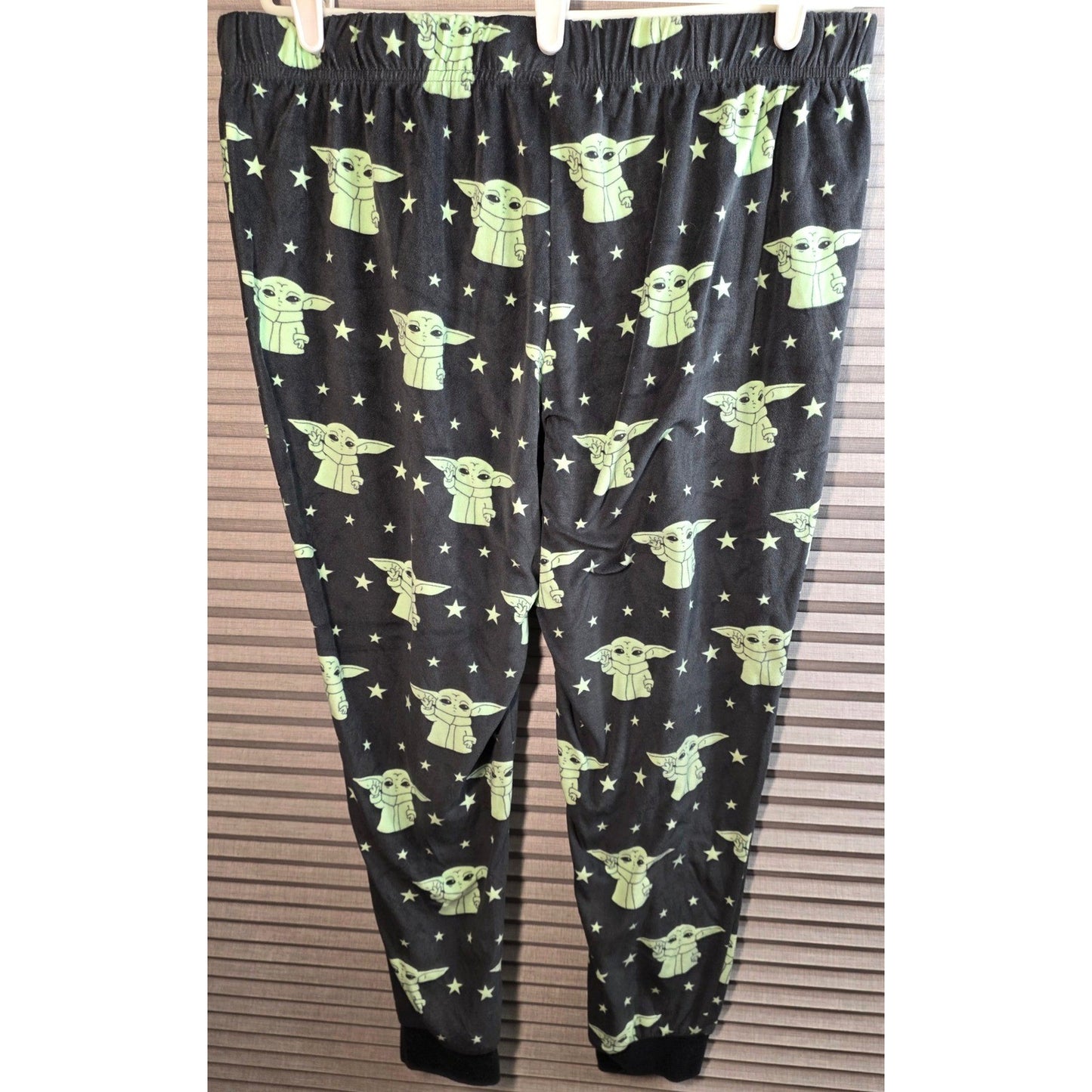 Lucasfilm Star Wars Grogu Baby Yoda Pajama Pants Womens XL 16 18 Black Green