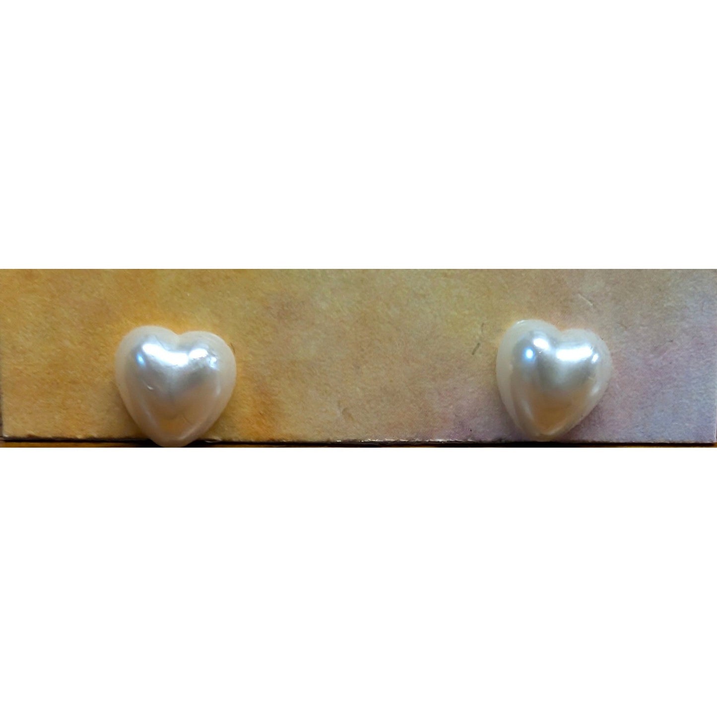 New Heart Stud Earrings White Faux Pearl Romantic Classic Dainty Love Wedding