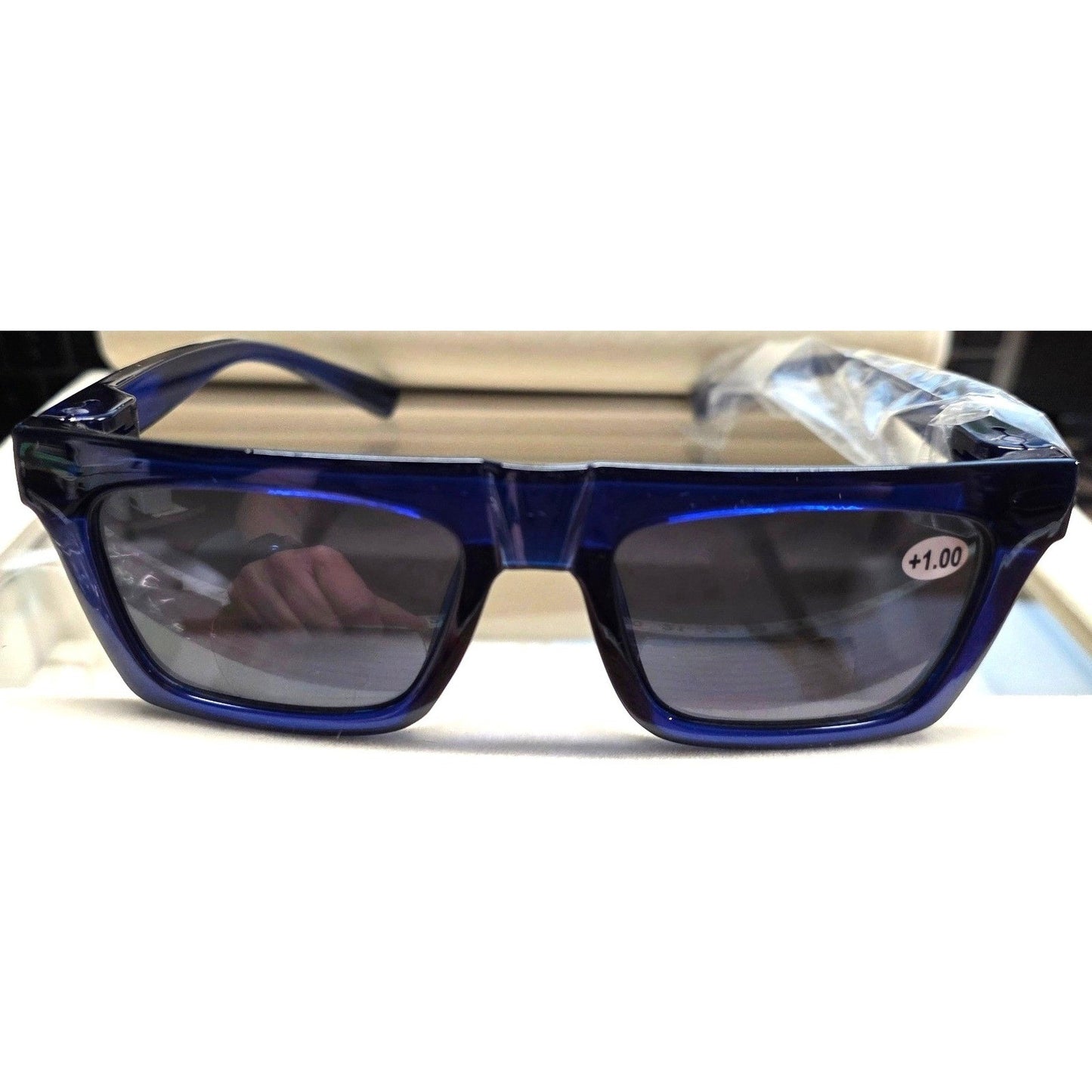 New Bifocal Reading Readers Lenses +1.00 Glasses UV400 Sunglasses Blue Square