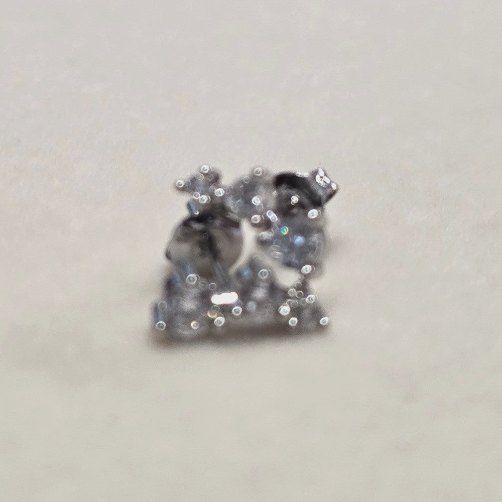 New AAAAA 5A Cubic Zirconia CZ Graduated Climber 925 Posts PLated Stud Earrings