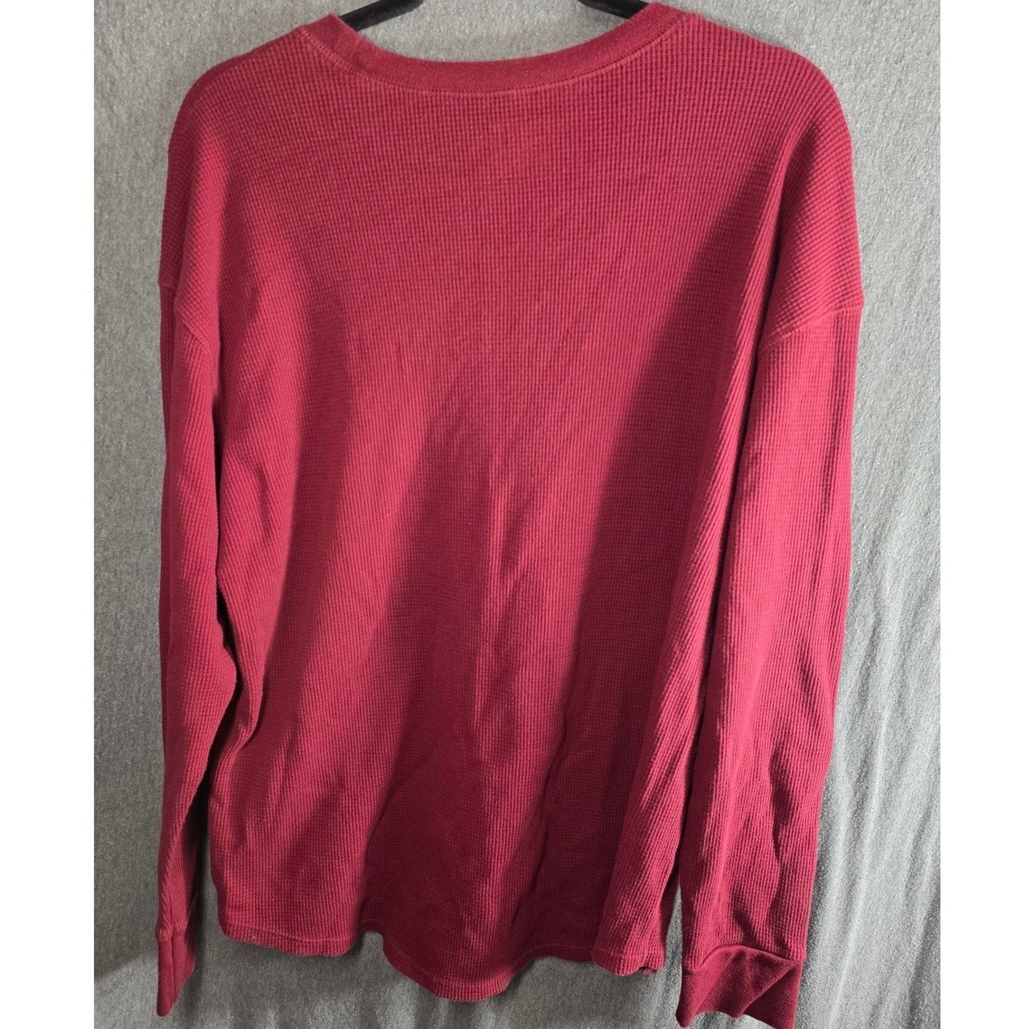 Time and & Tru Waffle Knit Thermal Top Womens Plus Size XXXL 22 Burgundy Long Sl