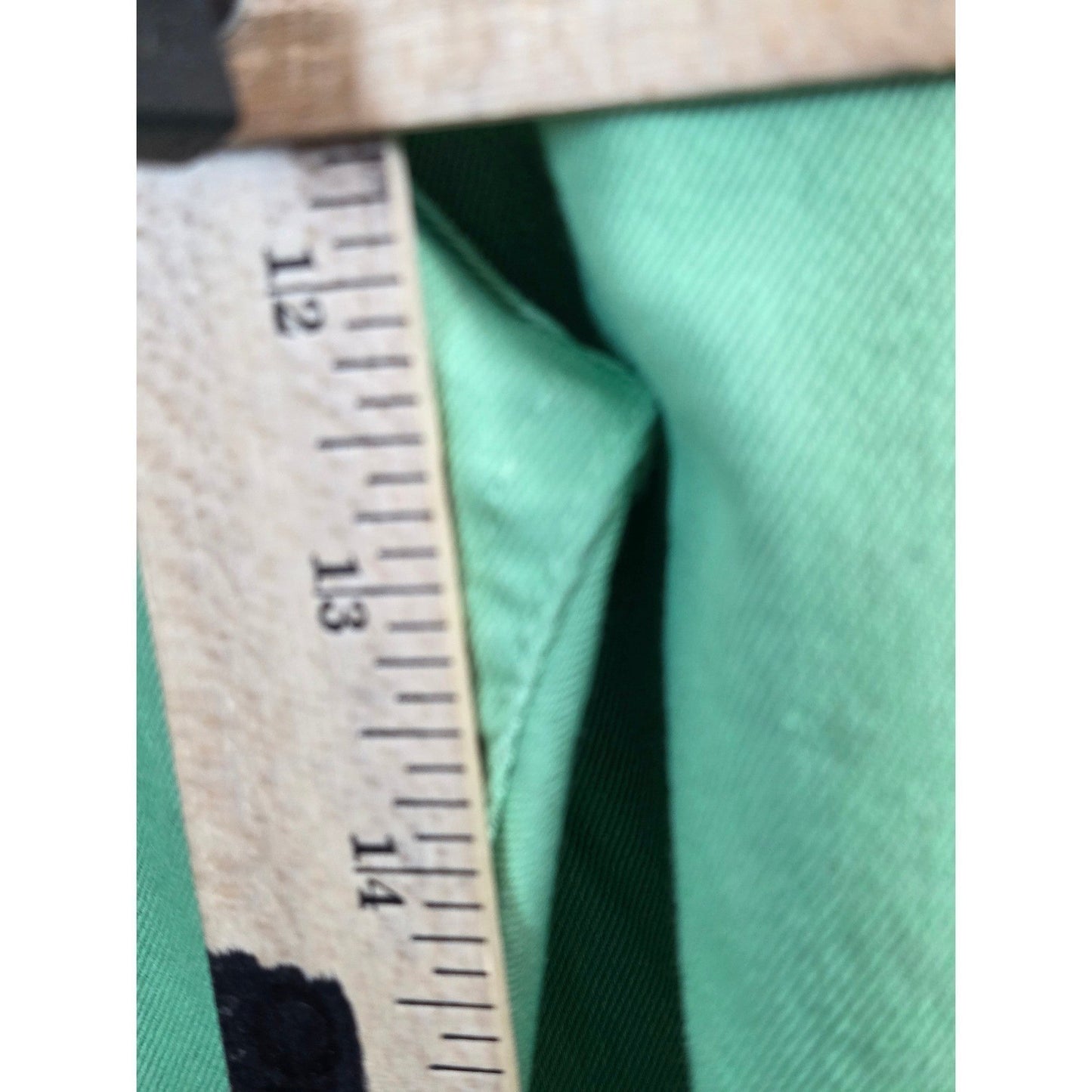Woman Within Straight Leg jeans Pants Plus Size 26W 26 W Green Stretch Denim Zip