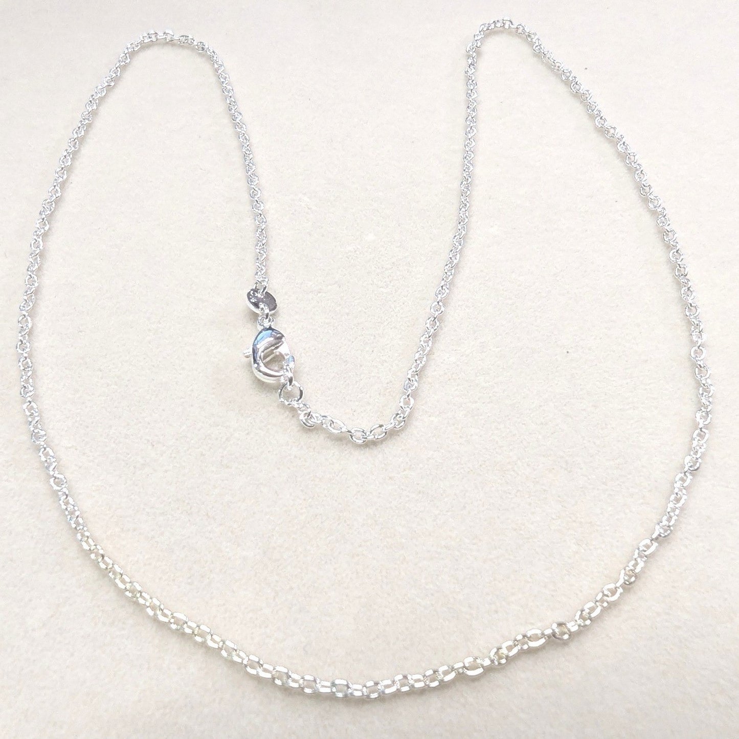 Vintage CW Sterling Silver Rolo Link Chain Necklace 18 Inch Necklace Womens Kids