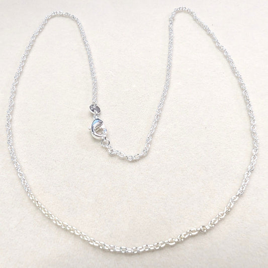 Vintage CW Sterling Silver Rolo Link Chain Necklace 18 Inch Necklace Womens Kids