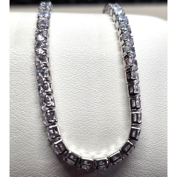 New Tennis Bracelet 7.5 in Silver Plated Round Cut 5A AAAAA CZ Cubic Zirconia