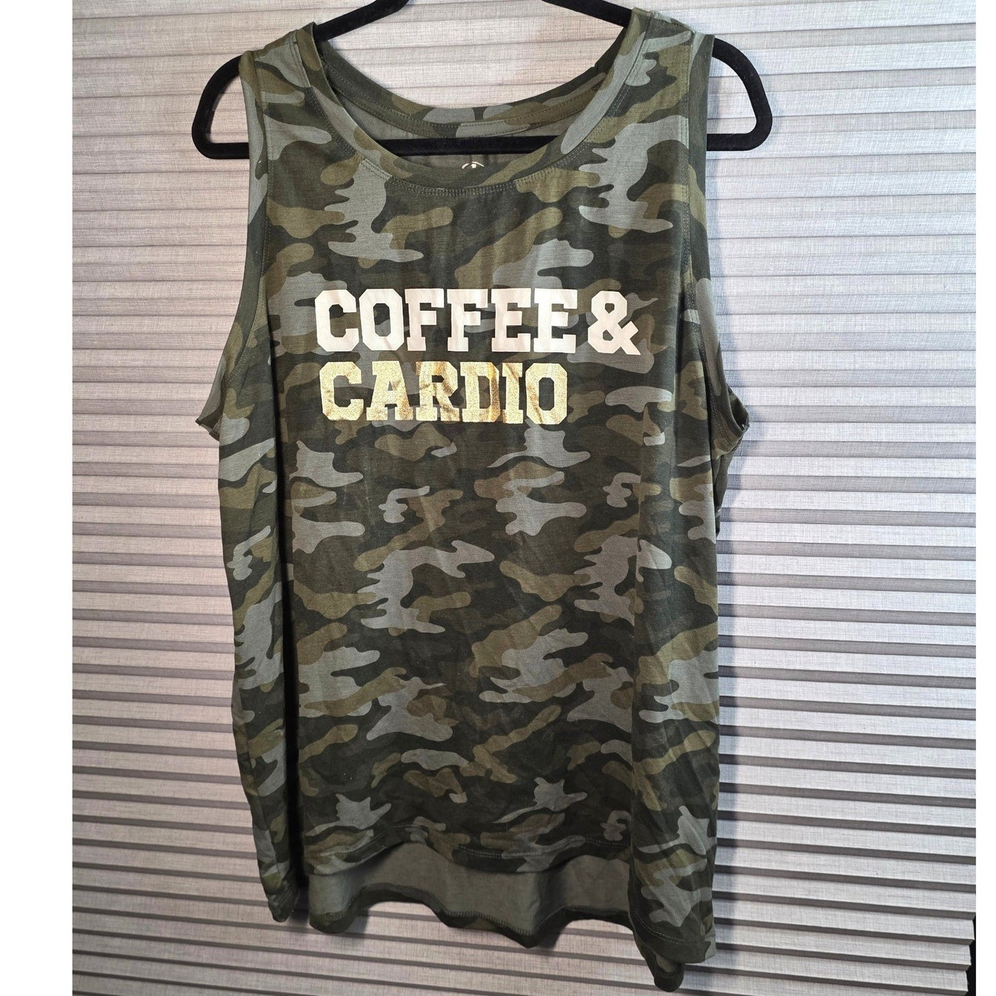 Athletic Works Coffee Cardio Camo Tank Top Plus Size XXXL 3XL 3X XXX Camoflauge
