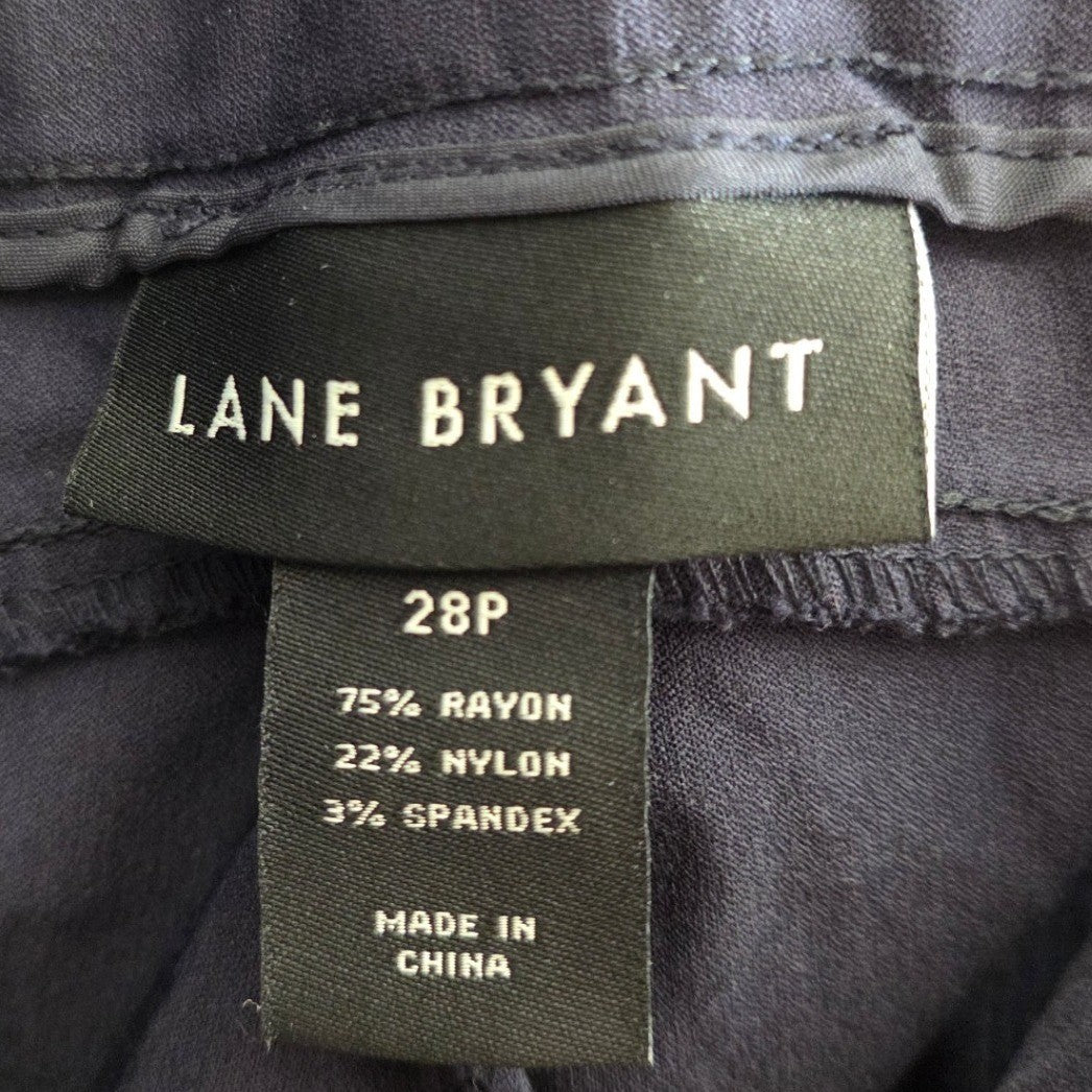 Lane Bryant Capris Cropped Pants Plus Size 28P 28 P Petite Blue Stretch Pockets