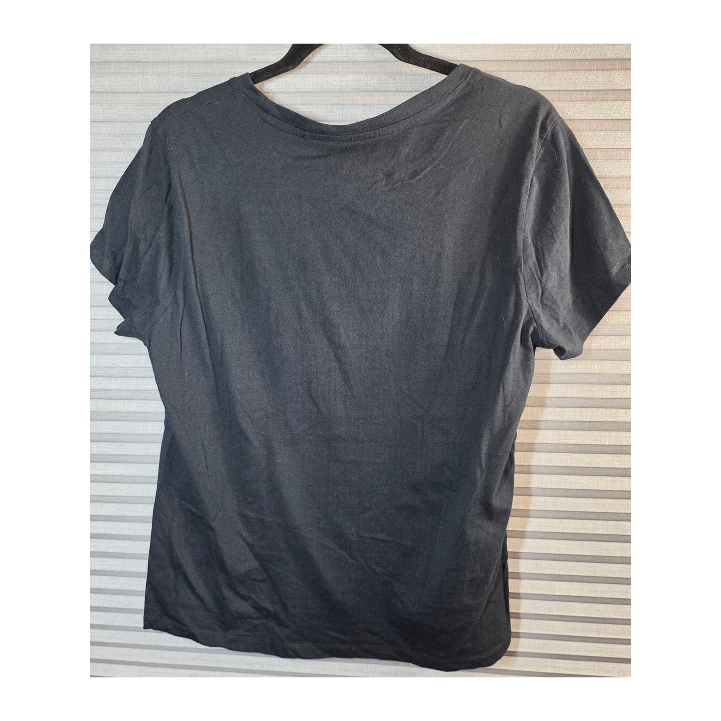 Gap 1969 Logo T Tee Shirt Womens Large Black White Short Sleeve Cotton Crew Neck