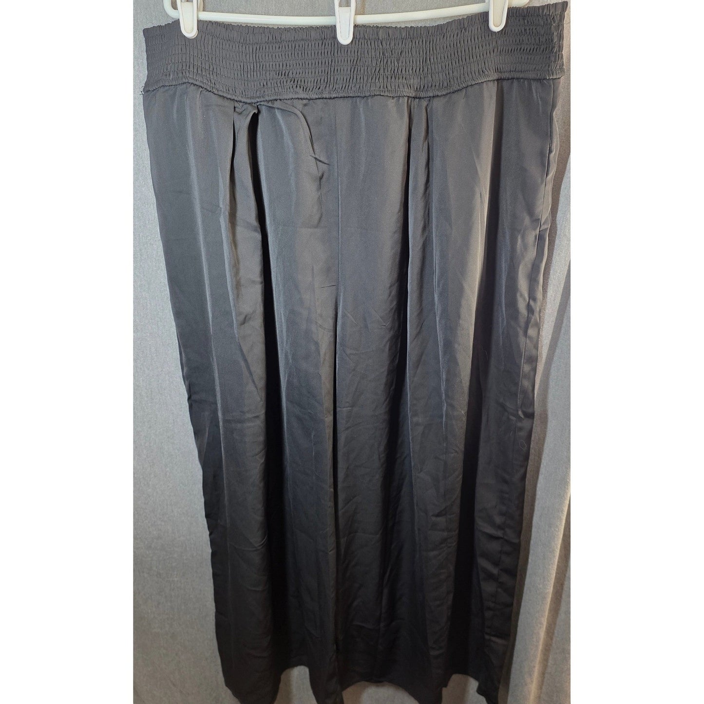 Wide Leg Pants PLus Size 3X XXX Black Smocked Waist High Rise Flowy Lightweight