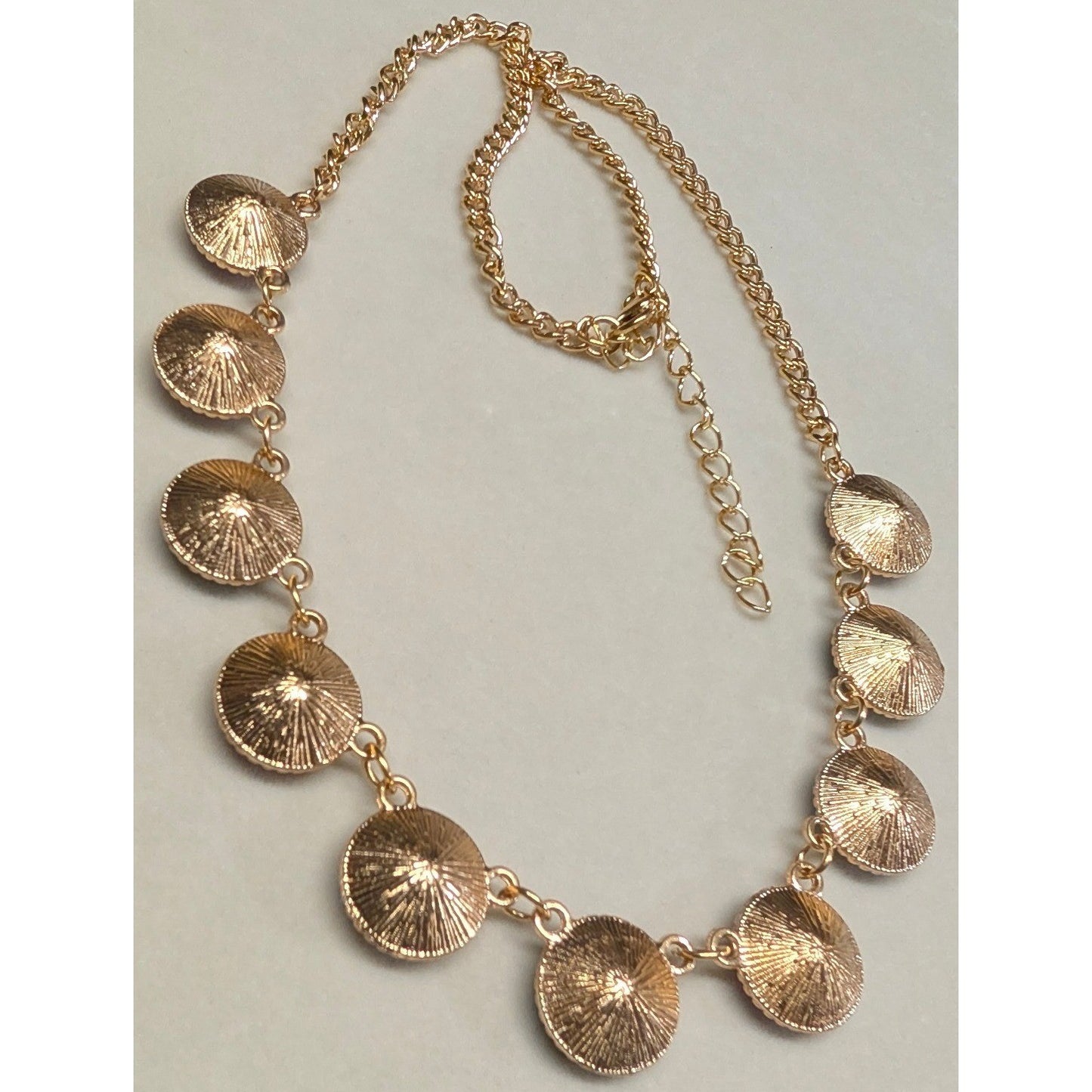 Statement 20" Necklace GoldTone Iridescent Blue Crystal AB Aurora Borealis