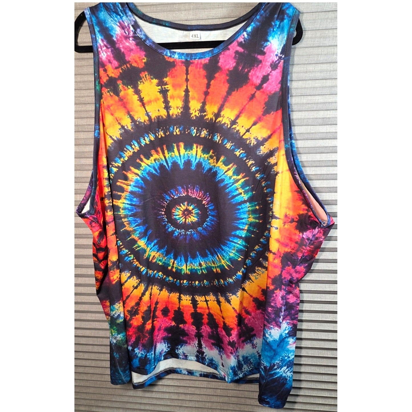 New Tie Dye Tank Top Mens 4XL 4X Multicolor Psychedelic Spiral Sleeveless T Shrt