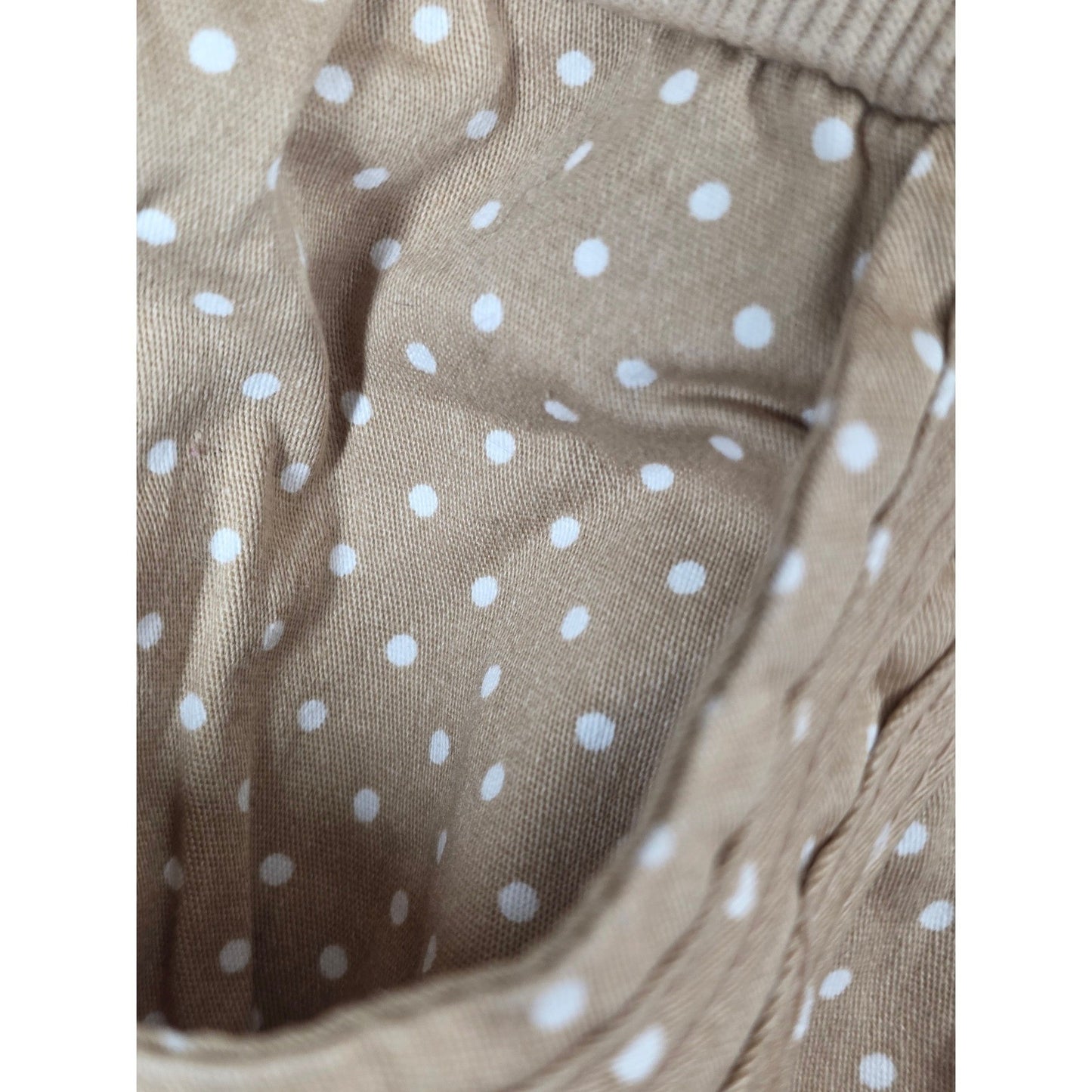 Woman Within Polka Dot Capris Plus Size 20W 20 W Tan Khaki White Cropped Pants