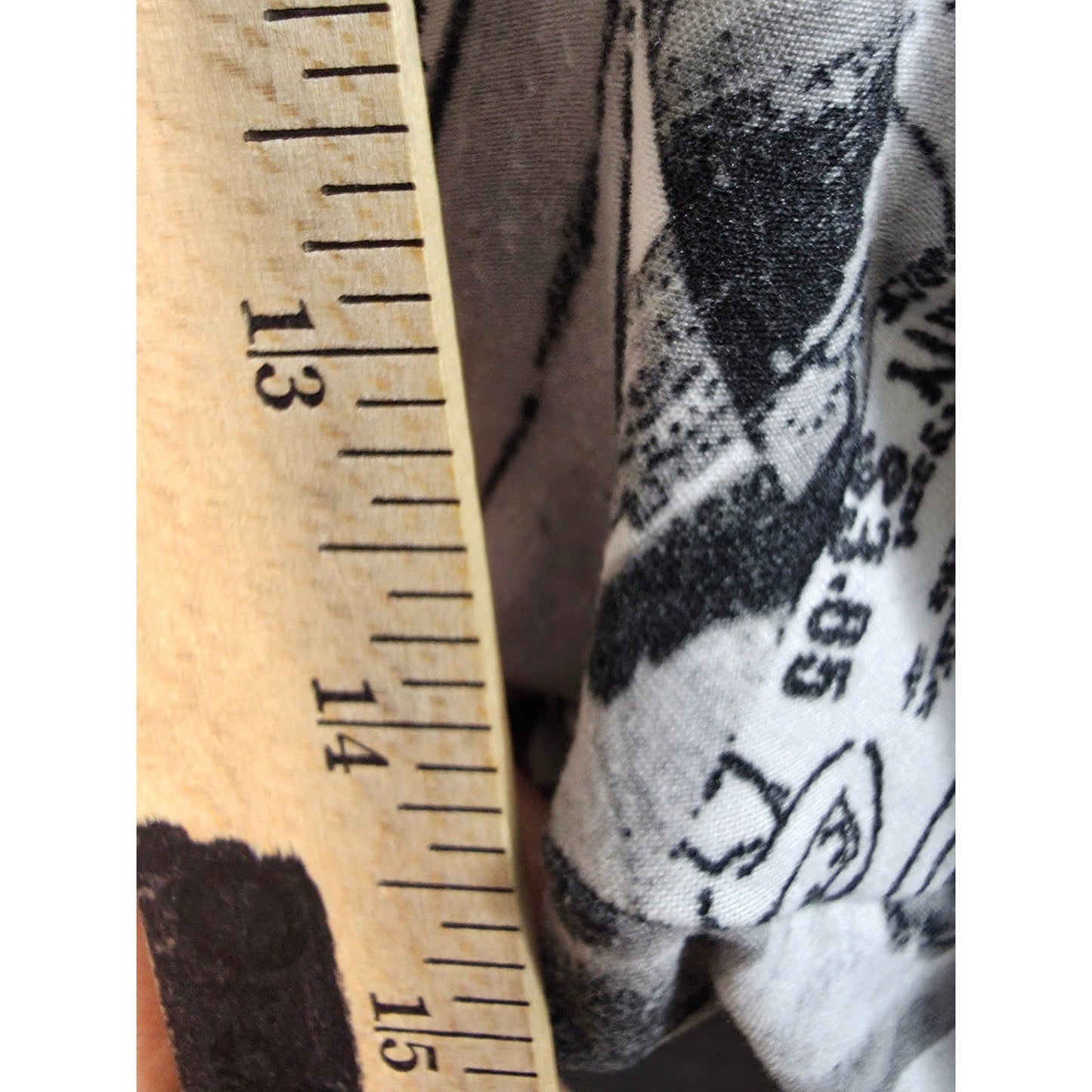 No Comment Newspaper Print Leggings Plus Size 2X Black White High Rise Stretch
