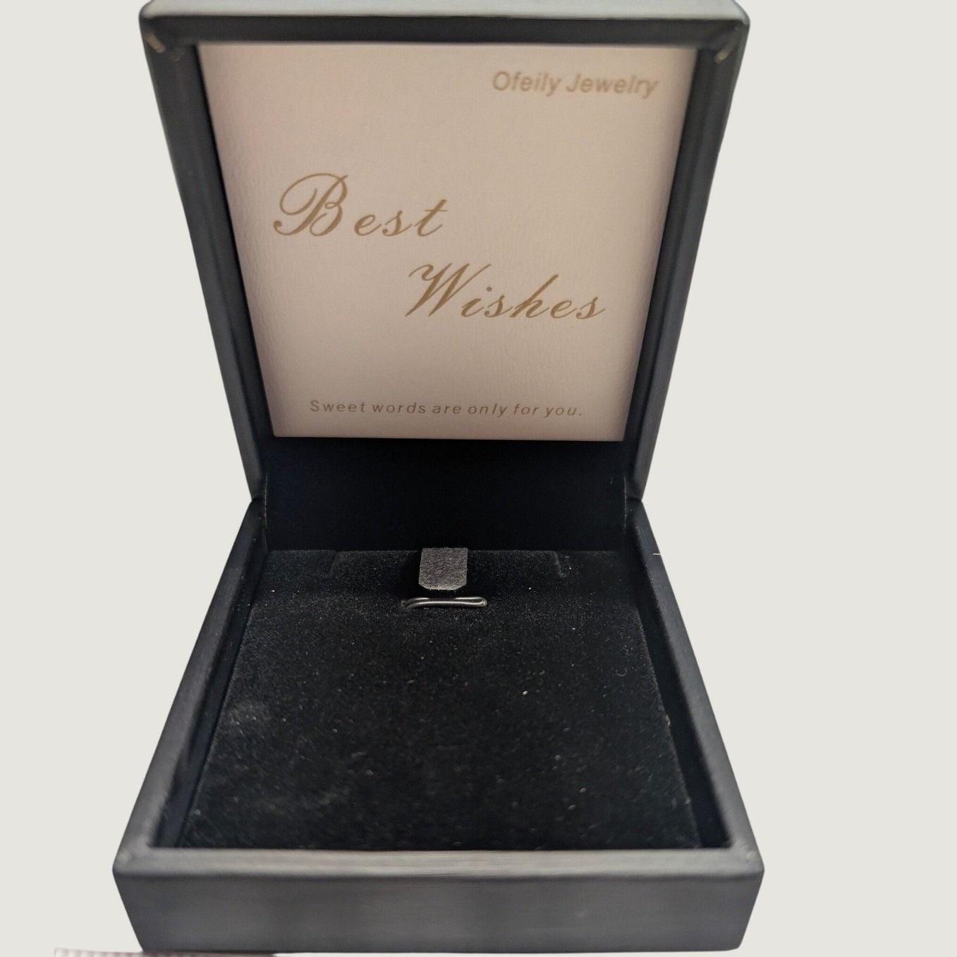 New Jewelry Best Wishes Gift Box Necklace Pendant Brooch Black Textured Velvety